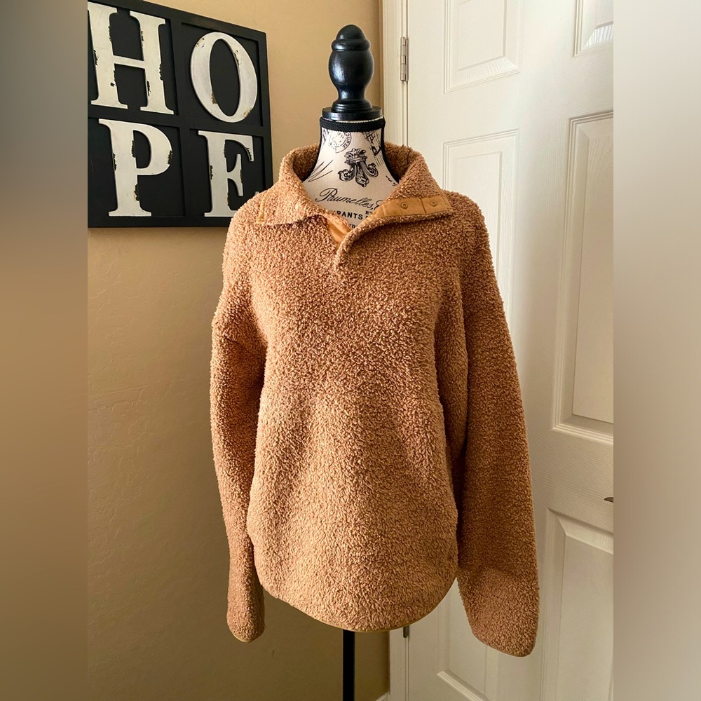 SKIMS Cozy Knit Pullover - Gorgeous Camel Color S/M size